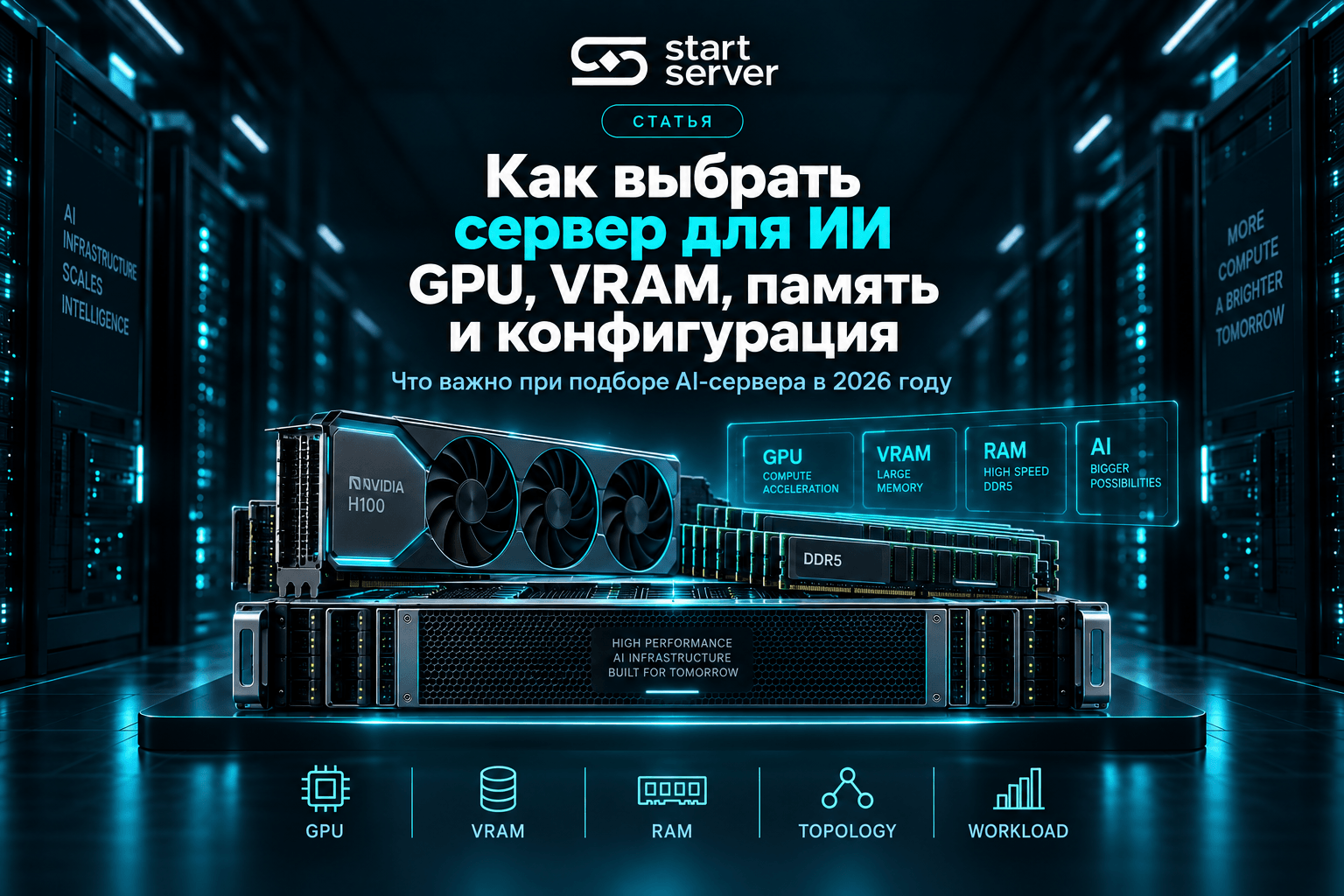 Как выбрать сервер для ИИ: GPU, VRAM, память и конфигурация