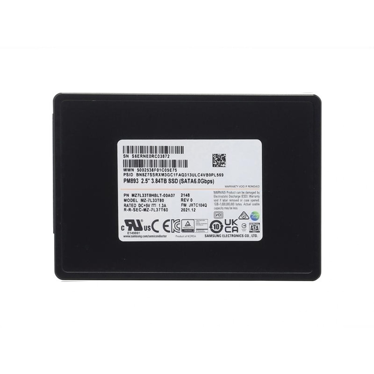 SSD-накопитель Samsung PM893 — 3.84TB, SATA 6Gb/s 2.5"