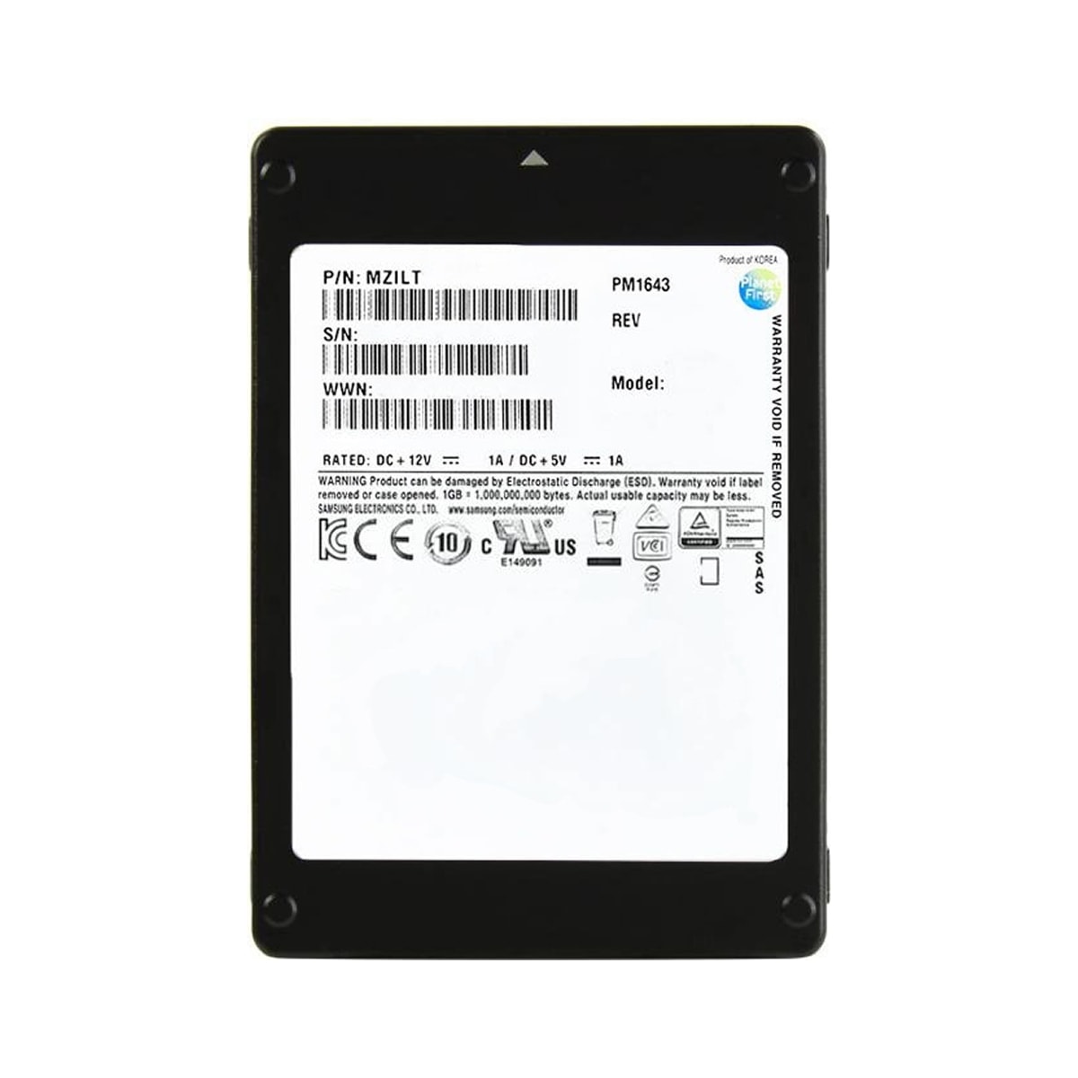 SSD-накопитель Samsung PM1643 — 3.84TB, SAS 12G