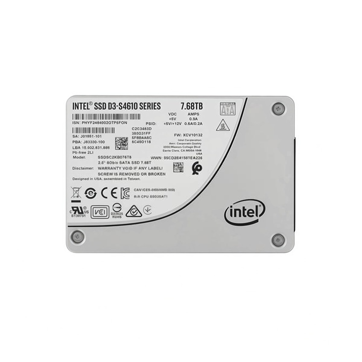 SSD-накопитель Intel D3-S4610 — 7.68TB, SATA 6Gb/s 2.5"