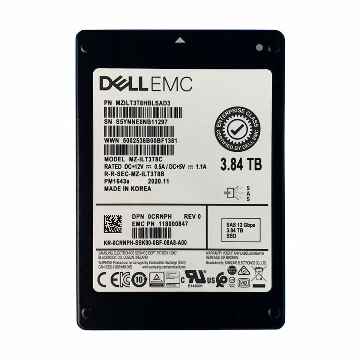 SSD-накопитель Samsung (Dell) PM1643a — 3.84TB, SAS 12Gb/s