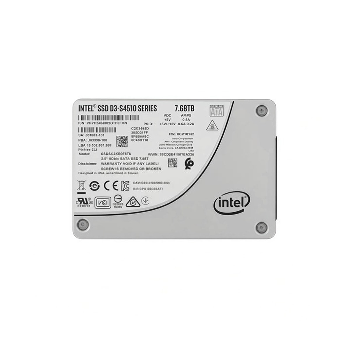 SSD-накопитель Intel D3-S4510 — 7.68TB, SATA 6Gb/s 2.5"