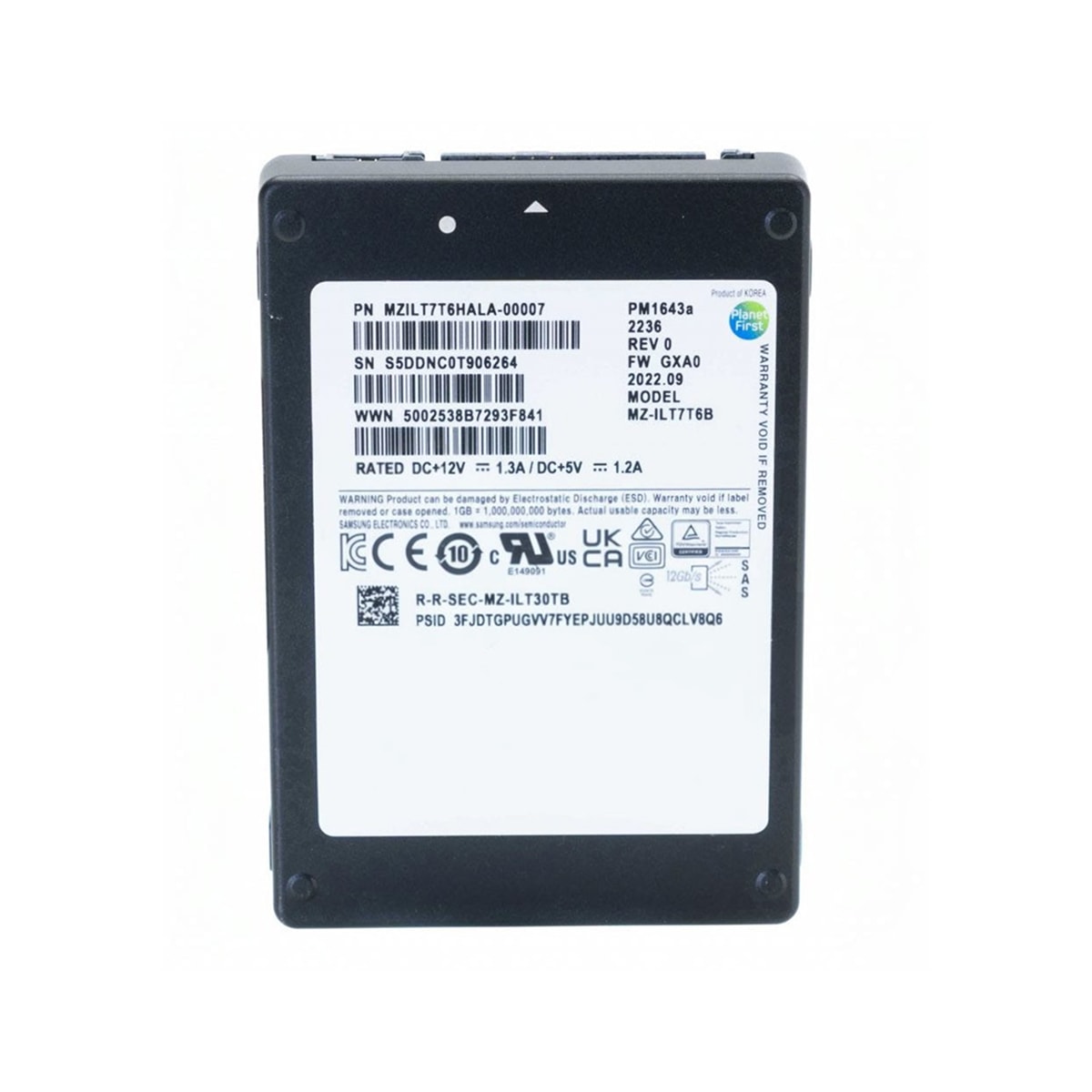 SSD-накопитель Samsung PM1643a — 7.68TB, SAS 12G